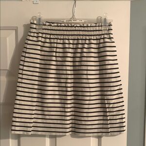 J. Crew Striped Black and White Cotton/ Linen blend  Women's Skirt Size 0